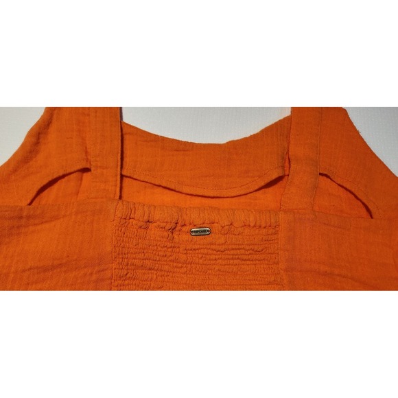 RIP CURL Orange Cropped Sleeveless Wide‎ Strap Square Neck Tank Top Size L - Picture 3 of 7